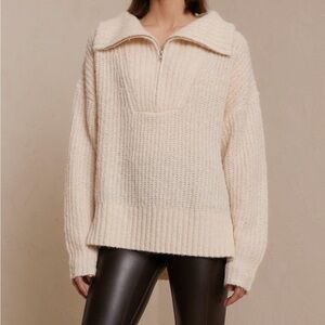 A.L.C. Everett Half Zip Wool Blend Sweater EUC